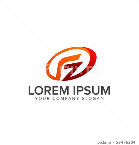 letter F logo. ovale logo design concept template 59476204
