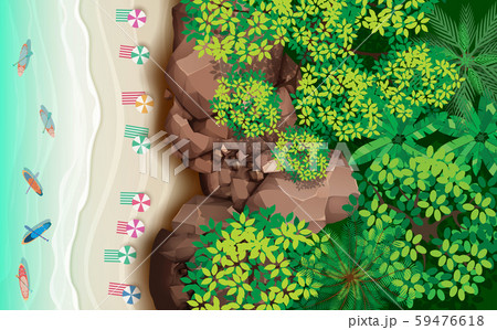 Top View Landscape Of The Beach In Day Timeのイラスト素材