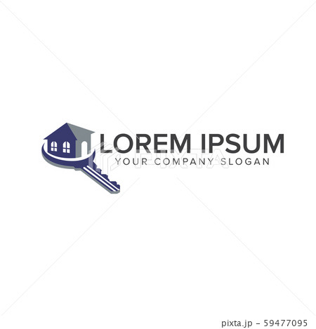 real estate with key logo design concept template 59477095