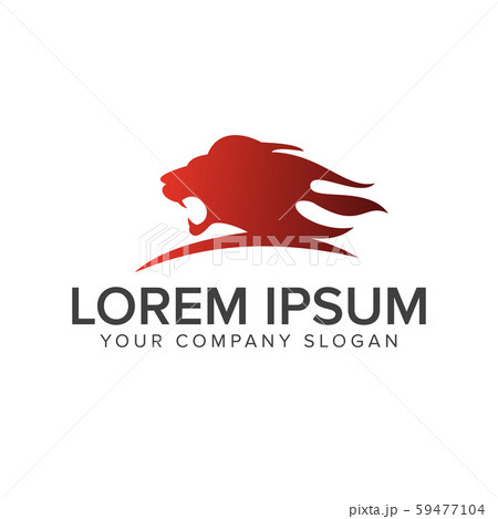 lion head roar logo design concept template 59477104