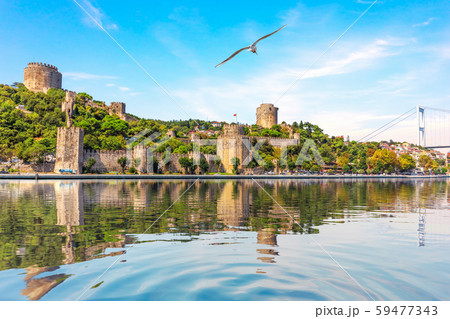 Roumeli Hissar Castle, a famous fortress of Istanbul, Turkey 59477343
