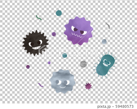 手繪水彩病毒圖 59480573