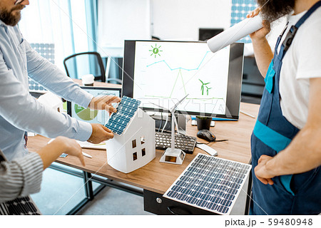 Working on alternative energy project in the office 59480948