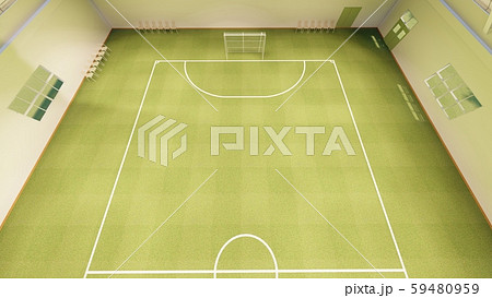 フットサルコート サッカー 屋内 床芝生 イラスト19のイラスト素材