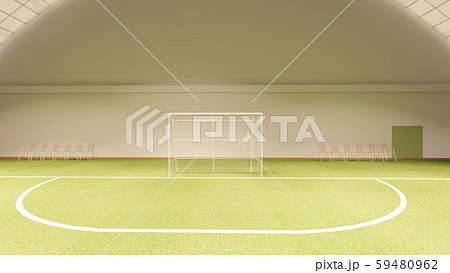 フットサルコート サッカー 屋内 床芝生 イラスト17のイラスト素材