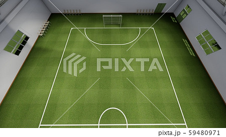 フットサルコート サッカー 屋内 床芝生 イラスト9のイラスト素材