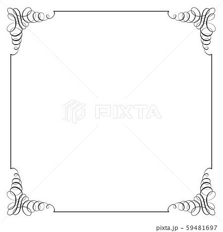 Square frame in calligraphic retro style. Square frame in calligraphic retro style. 59481697