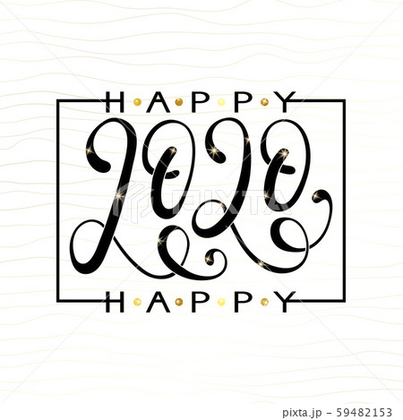 Greeting card, invitation with happy New year 2020 59482153