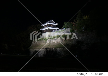 ■ 上田城 ■ ライトアップ ■ 西櫓 ■ 真田幸村、真田昌幸 ■ 長野県 上田市 ■ 快晴  59483049
