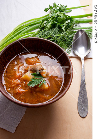 Borsch - traditional Ukrainian and Russian red Borsch - traditional Ukrainian and Russian red 59483291