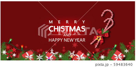 Horizontal Christmas and Happy New Year banner Xmas sparkling lights garland with gifts box greeting cards, headers, website Objects viewed from above. Flat lay, Top view elements for promotion Horizontal Christmas and Happy New Year banner Xmas sparkling lights garland with gifts box greeting cards, headers, website Objects viewed from above. Flat lay, Top view elements for promotion 59483640