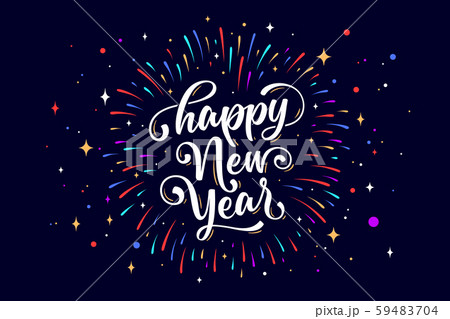 Happy New Year. Lettering text for Happy New Year 59483704