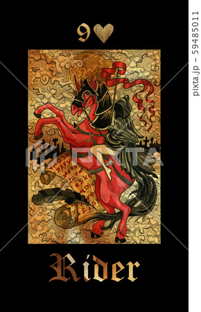 Rider. Card of Lenormand oracle deck Gothic Mysteries.  59485011