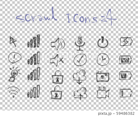 手書き風アイコン スマホアイコン のイラスト素材