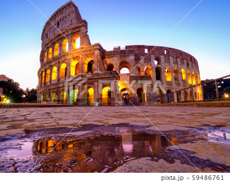 Night view of Colosseum in Rome, Italy. Rome Night view of Colosseum in Rome, Italy. Rome 59486761