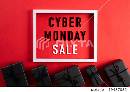 Top view of Cyber Monday decoration background concept Top view of Cyber Monday decoration background concept 59487086