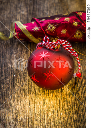 red christmas with bokeh lights 59487369