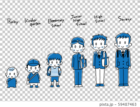 男の子の成長段階　赤ちゃん～大人 59487463