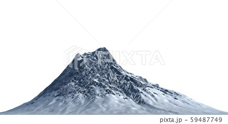 Snowy mountains Isolate on white background 3d illustration 59487749