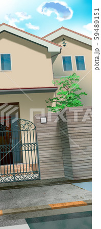 イラスト素材　アニメ風イラスト　住宅 59489151