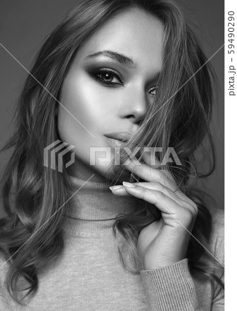 Beautiful young woman with makeup. sensual Beautiful young woman with makeup. sensual 59490290