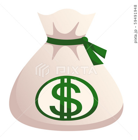 Tied Cloth Bag with Dollar, Money in Cash Finances 59491948