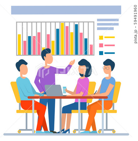 Man and Woman Workers, Graph Report, Pc Vector 59491960
