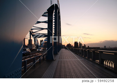 多摩川丸子橋の夕景 多摩川丸子橋の夕景 59492258