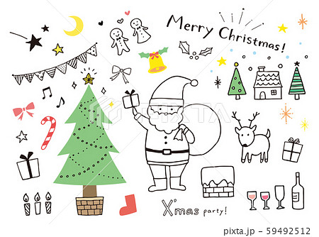 手描きのクリスマスイラストのイラスト素材 [59492512] - PIXTA