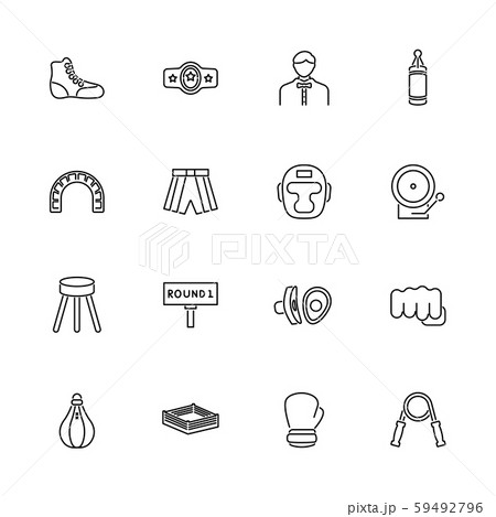 Boxing and Fighting - Flat Vector Icons 59492796