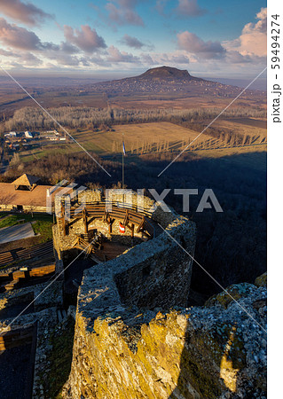 Nice sunset landscape from Hungary, castle Nice sunset landscape from Hungary, castle 59494274