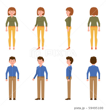 Nice, cute, handsome, pretty young blue shirt... - Stock Illustration  [59495100] - PIXTA