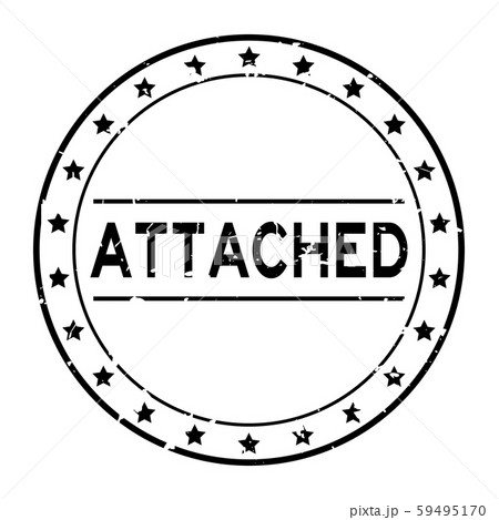 Grunge black attached word round rubber seal stamp 59495170