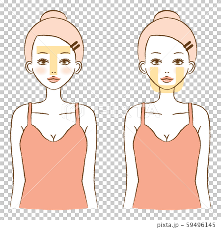 Tゾーン Uゾーン スキンケア セット イラストのイラスト素材