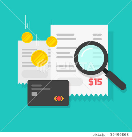 Money or payment financial analysis research or tax pay estimation vector symbol, flat cartoon 59496868
