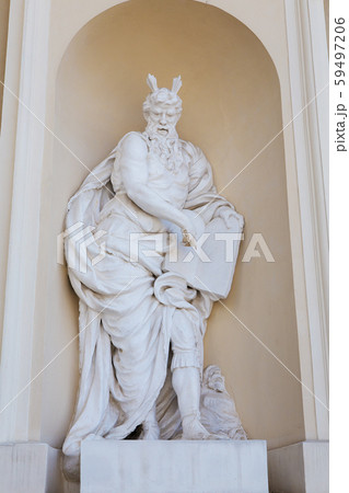 Beautiful ancient sculpture at the entrance to the Beautiful ancient sculpture at the entrance to the 59497206