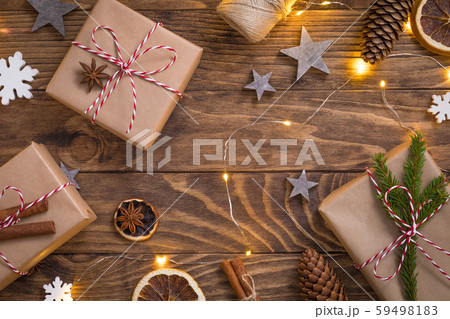 New Year Christmas composition with handmade toys, 59498183