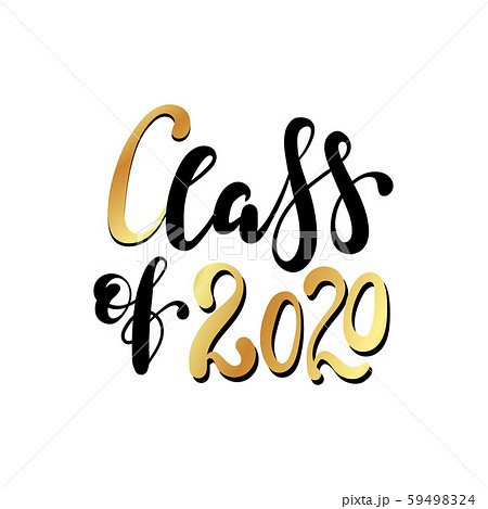 Class of 2020. Black Hand drawn brush lettering. Class of 2020. Black Hand drawn brush lettering. 59498324