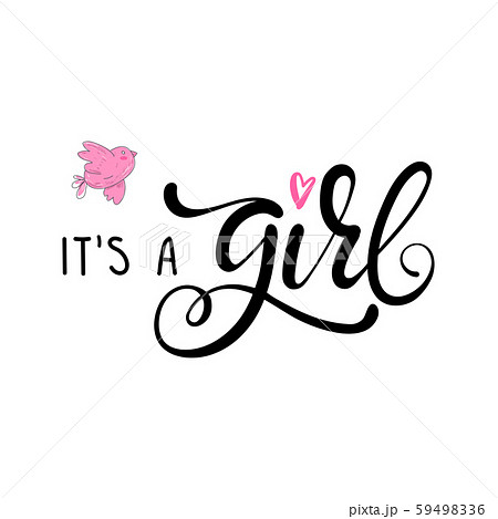 Its a girl lettering baby shower invitation Its a girl lettering baby shower invitation 59498336