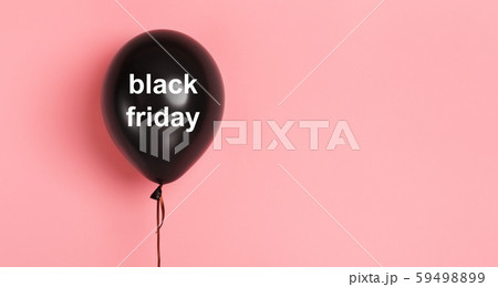 Black friday balloon with white text for advertisement on pink Black friday balloon with white text for advertisement on pink 59498899