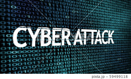 Cyber Attack inscription over 3d blue binary code digits stream Cyber Attack inscription over 3d blue binary code digits stream 59499118