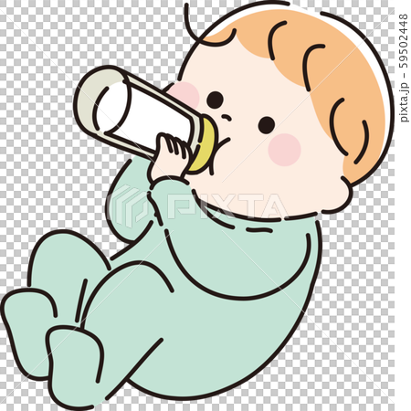 ミルクを飲む赤ちゃん 59502448