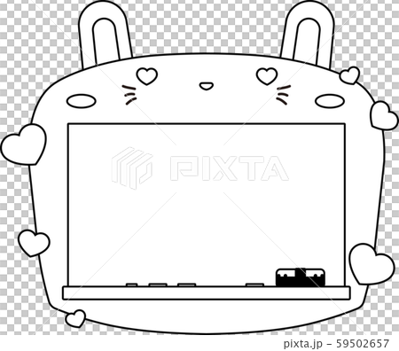 うさぎ 黒板 メッセージボード 動物 入学式 卒業式 背景素材のイラスト素材