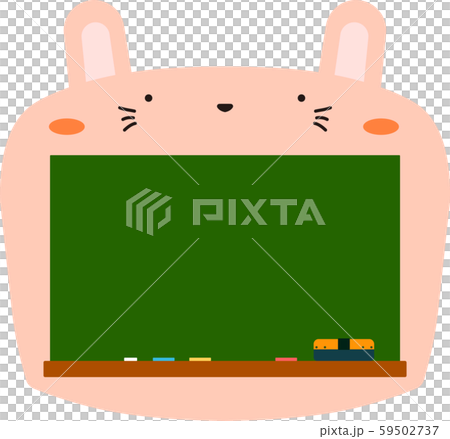 うさぎ 黒板 メッセージボード 動物 入学式 卒業式 背景素材のイラスト素材