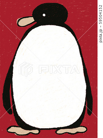 ペンギンメッセージカード３のイラスト素材
