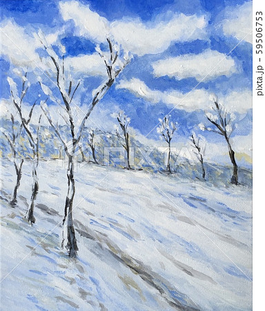 雪の朝のイラスト素材 雪の朝のイラスト素材