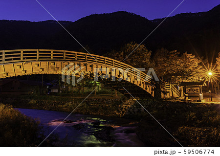（長野県）奈良井宿・木曽の大橋　ライトアップ 59506774