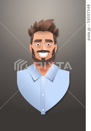 young businessman face avatar smiling business man portrait trendy paper origami art male cartoon 59507348