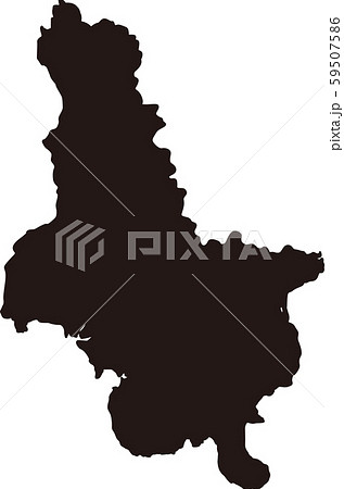 串間市 地図 九州 宮崎県 場所 シルエット ブラック シンプル スタイリッシュのイラスト素材