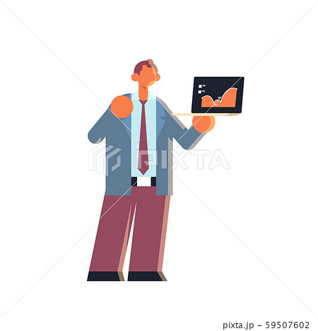businessman holding laptop with financial diagram statistic data report business man analyzing and businessman holding laptop with financial diagram statistic data report business man analyzing and 59507602